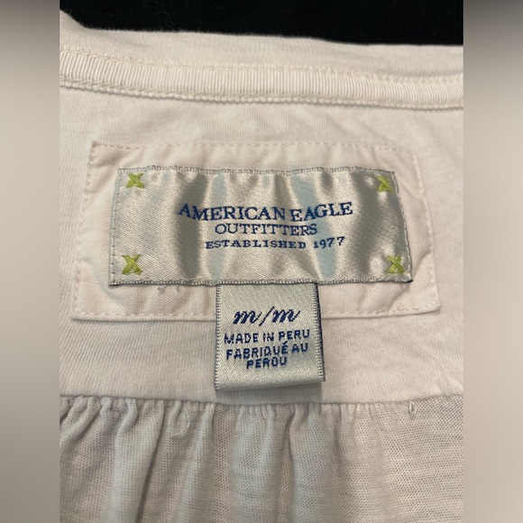 American Eagle outfitters top, women’s white graphic T-shirt, medium - Picture 10 of 12